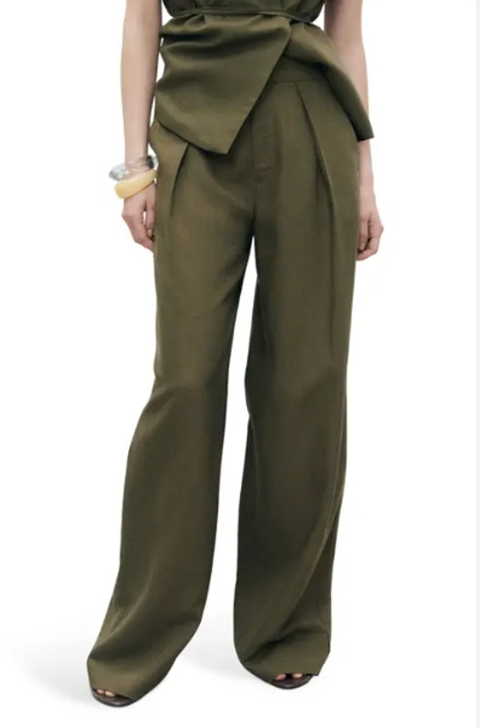 Nwt Mango Mng Selection Orchid Linen Blend Straight Wide Leg Pants, Size 4